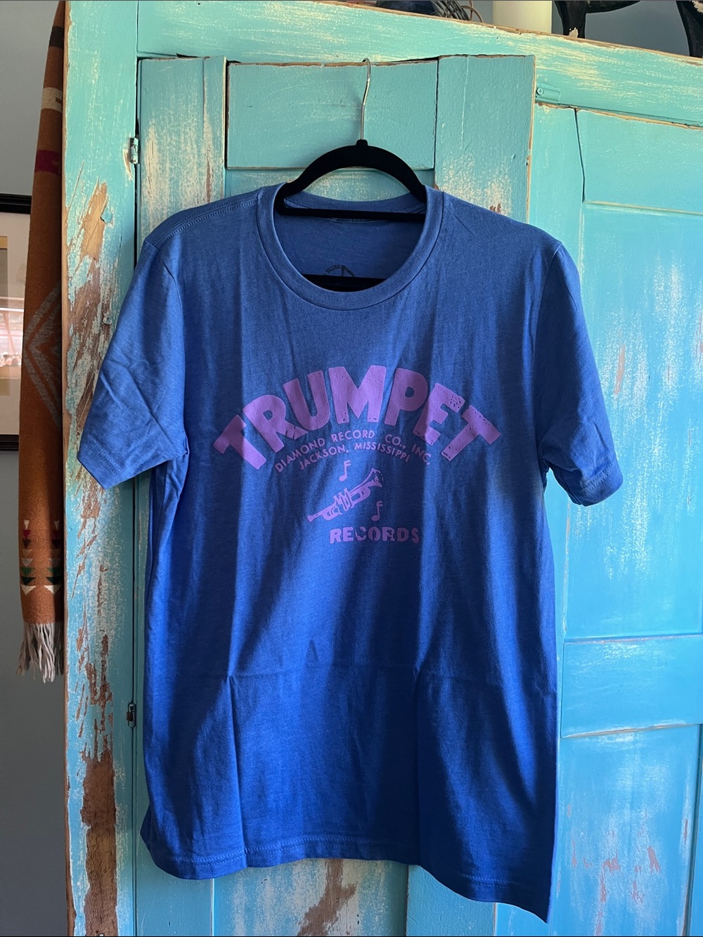 Trumpet Records Blue Short Sleeve Tee